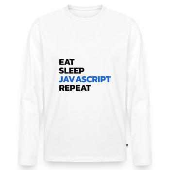 Programmeur développeur Javascript - T-shirt manches longues Premium bio Homme - blanc - Devant - Nico (187cm)