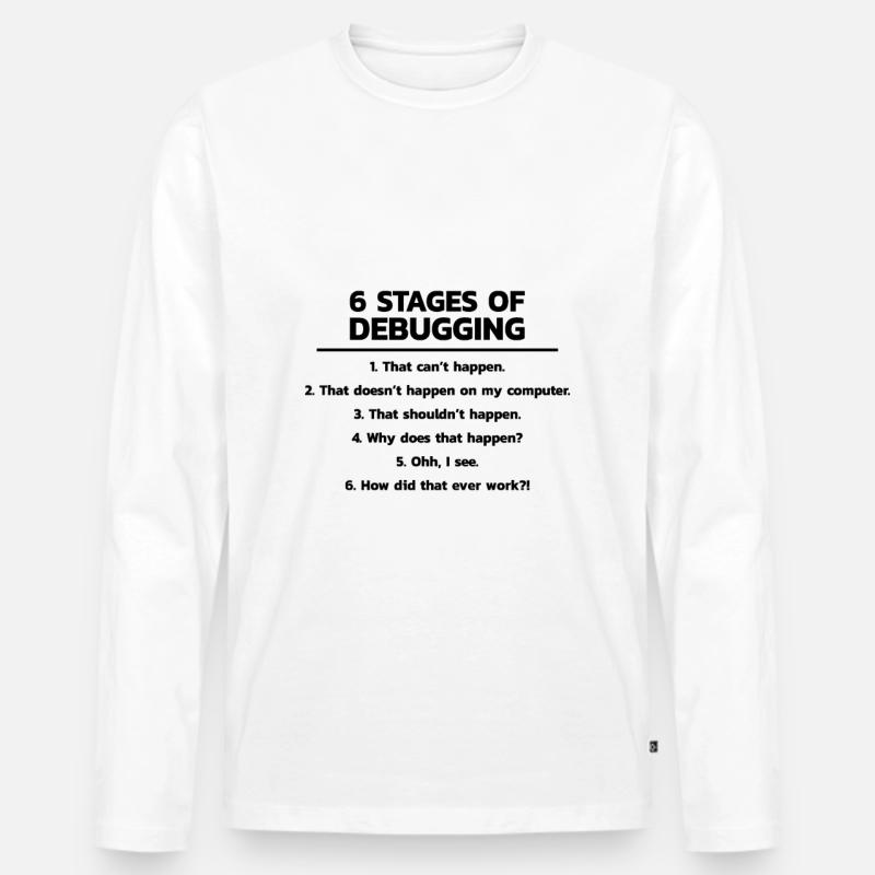Programmeur Debugging Debug - T-shirt manches longues Premium bio Homme - blanc