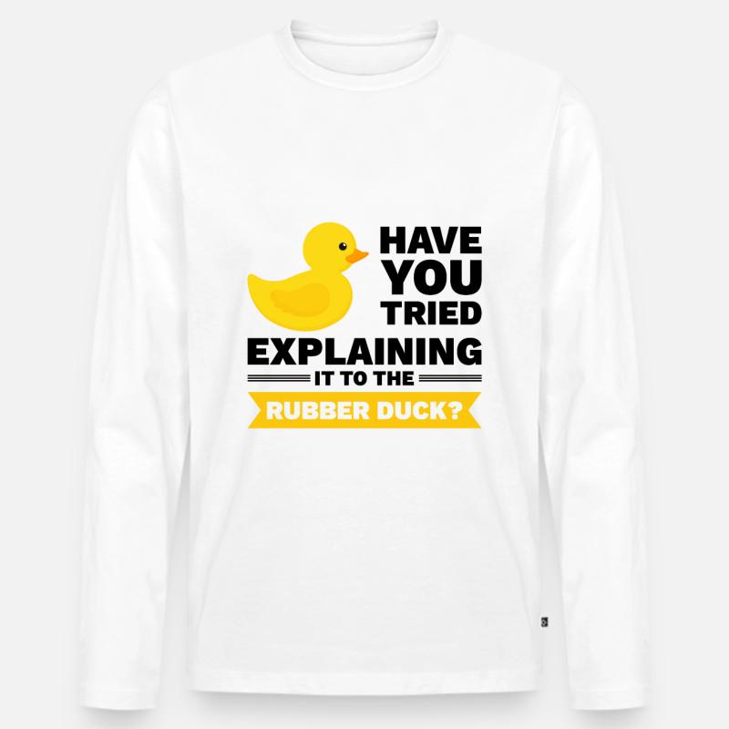 Programmer rubber duck debug - Men's Premium Organic Long Sleeve Shirt - white