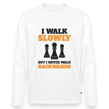 Chess Chess Player Retro - T-shirt manches longues Premium bio Homme - blanc - Devant - Nico (187cm)