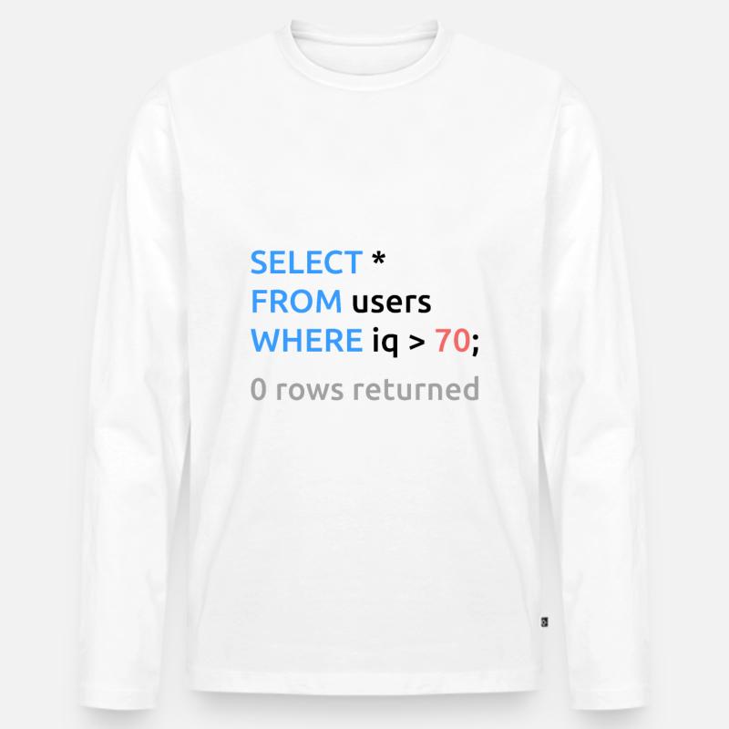Programmierer Admin Lustiger SQL Code Männer Premium Bio Langarmshirt