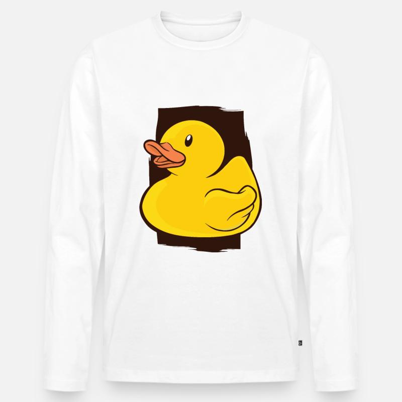 Badeente Gummiente - Männer Premium Bio Langarmshirt - Weiß