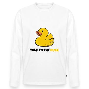 Programmer rubber duck debugging - Men's Premium Organic Long Sleeve Shirt - white - Front - Nico (187cm)