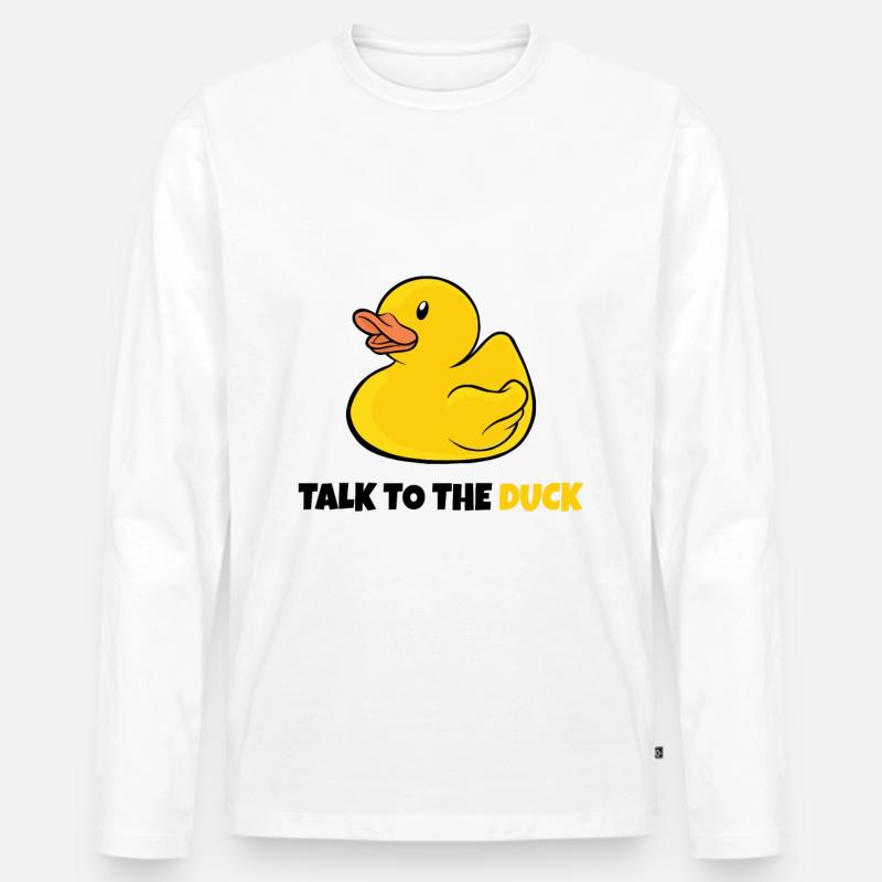 Programmer rubber duck debugging - Men's Premium Organic Long Sleeve Shirt - white