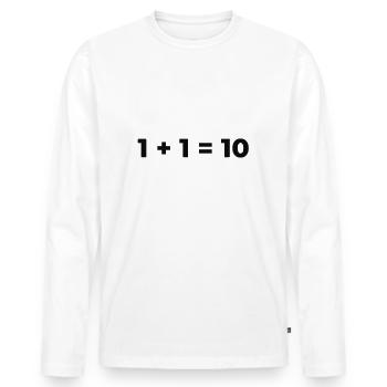Programmer Binary - Men's Premium Organic Long Sleeve Shirt - white - Front - Nico (187cm)