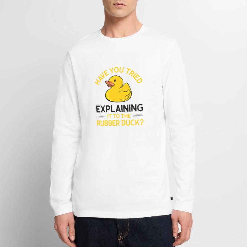 Programmer Rubber Duck Debug Men's Premium Organic Long Sleeve Shirt