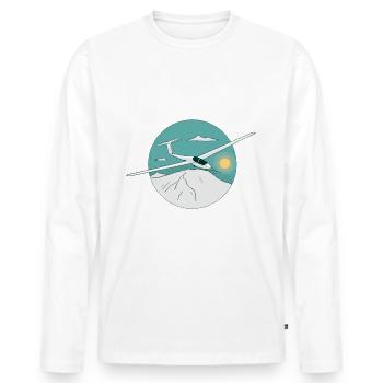 Planeur planeur planeur - T-shirt manches longues Premium bio Homme - blanc - Devant - Nico (187cm)