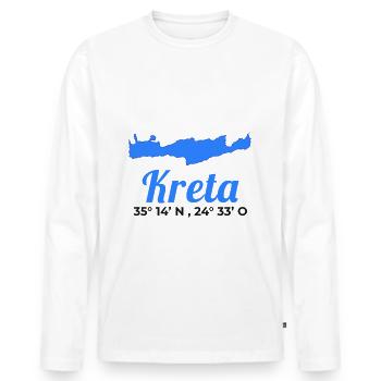 Grèce Crète coordonne le voyage de vacances sur l'île - T-shirt manches longues Premium bio Homme - blanc - Devant - Nico (187cm)