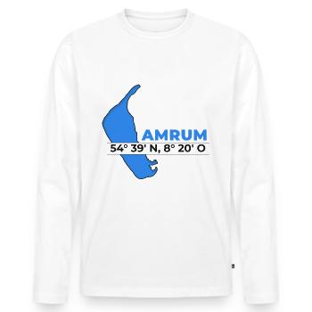 East Frisian Islands - Amrum coordinates - Men's Premium Organic Long Sleeve Shirt - white - Front - Nico (187cm)