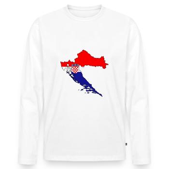 Croatia Flag Map Travel Holiday - Men's Premium Organic Long Sleeve Shirt - white - Front - Nico (187cm)