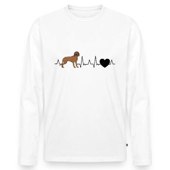 Bayerischer Gebirgsschweisshund Herzschlag BGS - Männer Premium Bio Langarmshirt - Weiß - Vorne - Nico (187cm)