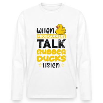 Programming Duck developer duck rubber duck - Men's Premium Organic Long Sleeve Shirt - white - Front - Nico (187cm)