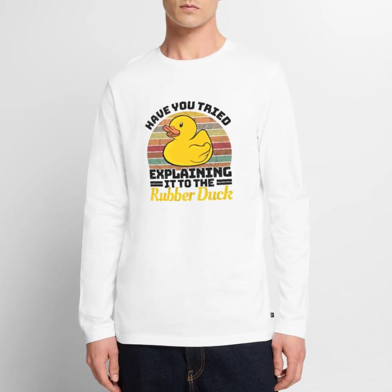 Programmer Programming Duck Rubber Duck Men's Premium Organic Long Sleeve Shirt
