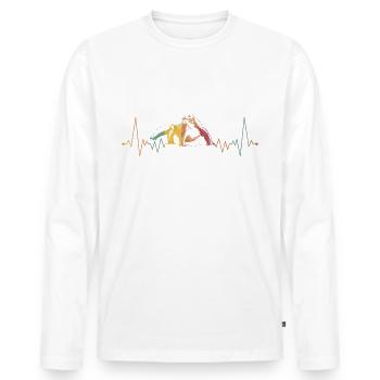 Battement de coeur du dragon de Komodo Dragon de Komodo Dragon de Komodo - T-shirt manches longues Premium bio Homme - blanc - Devant - Nico (187cm)