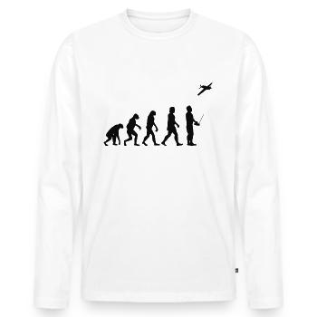 Model airplane evolution retro vintage model airplane - Men's Premium Organic Long Sleeve Shirt - white - Front - Nico (187cm)