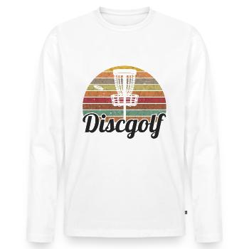 Disque Golf Player Disk Golf Vintage - T-shirt manches longues Premium bio Homme - blanc - Devant - Nico (187cm)