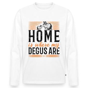 Home is where my Degus are - Men's Premium Organic Long Sleeve Shirt - white - Front - Nico (187cm)