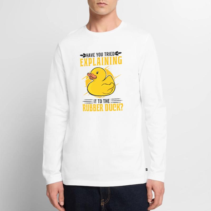Developer Programmer Programming Duck Men's Premium Organic Long Sleeve Shirt