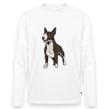 Bull terrier saying dog owner bull terrier - Men's Premium Organic Long Sleeve Shirt - white - Front - Nico (187cm)