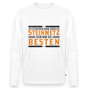 Steinmetz Steinmetzmeister Bildhauer Bildhauerei - Männer Premium Bio Langarmshirt - Weiß - Vorne - Nico (187cm)