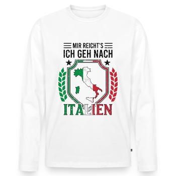 Mir reichts Ich geh nach Italien Urlaub Reise - Männer Premium Bio Langarmshirt - Weiß - Vorne - Nico (187cm)