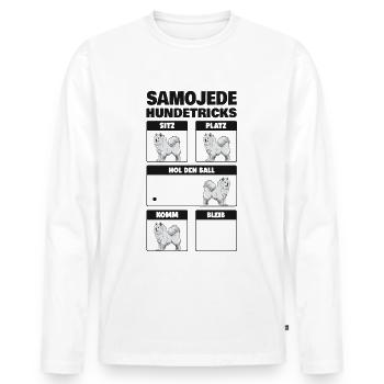 Samojede Hundetricks Schlittenhund Samojeden - Männer Premium Bio Langarmshirt - Weiß - Vorne - Nico (187cm)