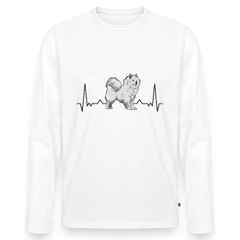Samoyed heartbeat sled dog Samoyed - Men's Premium Organic Long Sleeve Shirt - white - Front - Nico (187cm)