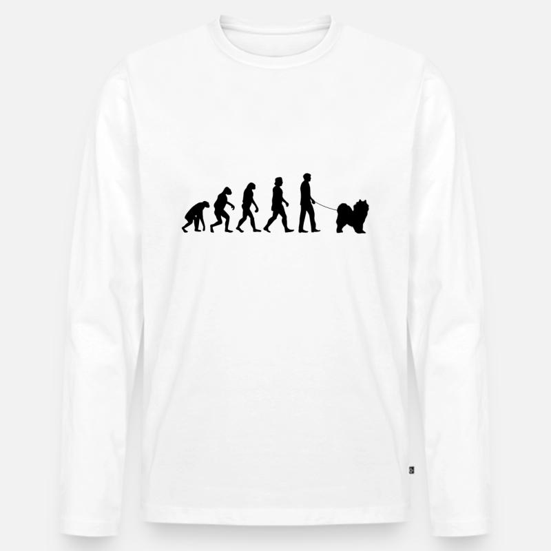 Samoyed Evolution Sled Dog Samoyed - Men's Premium Organic Long Sleeve Shirt - white