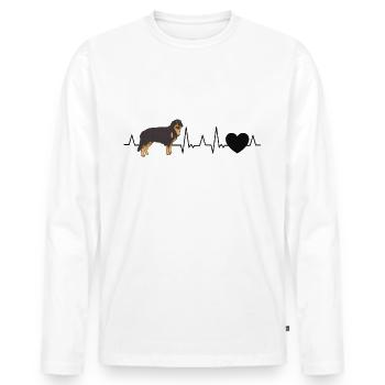 Hovawart heartbeat dog owner canine gift - Men's Premium Organic Long Sleeve Shirt - white - Front - Nico (187cm)