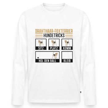 Foxterrier Hundetricks Drahthaar-Foxterrier - Männer Premium Bio Langarmshirt - Weiß - Vorne - Nico (187cm)