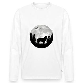 Hovawart Moon Dog Owner Dogs Gift - Men's Premium Organic Long Sleeve Shirt - white - Front - Nico (187cm)