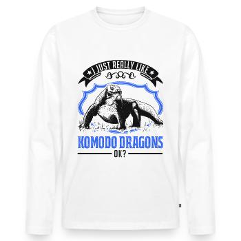 I just really like Komodo Dragons - T-shirt manches longues Premium bio Homme - blanc - Devant - Nico (187cm)