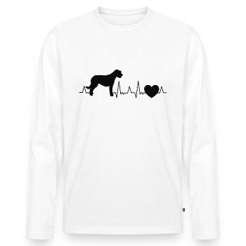 Irish Wolfhound Heartbeat Irish Wolfhound - Men's Premium Organic Long Sleeve Shirt - white - Front - Nico (187cm)