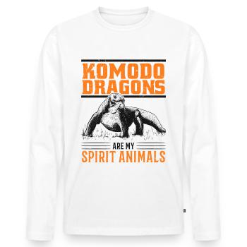 Komodo Dragon Spirit Animal Komodowaran - Männer Premium Bio Langarmshirt - Weiß - Vorne - Nico (187cm)