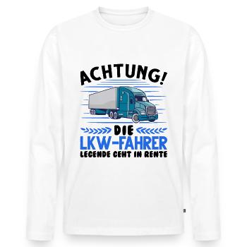 LKW-Fahrer Legende Lastwagen Spedition LKW - Männer Premium Bio Langarmshirt - Weiß - Vorne - Nico (187cm)