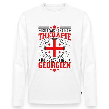 Georgien Reise Therapie Tiflis Urlaub Geschenk - Männer Premium Bio Langarmshirt - Weiß - Vorne - Nico (187cm)