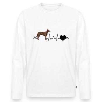 Hollandse Herder saying Dutch Shepherd - Men's Premium Organic Long Sleeve Shirt - white - Front - Nico (187cm)