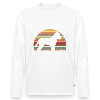 Lagotto Romagnol Vintage Lagotti Retro Cadeau - T-shirt manches longues Premium bio Homme - blanc - Devant - Nico (187cm)