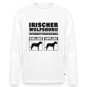 Irischer Wolfshund Internetverbindung bIrischer Wo - Männer Premium Bio Langarmshirt - Weiß - Vorne - Nico (187cm)