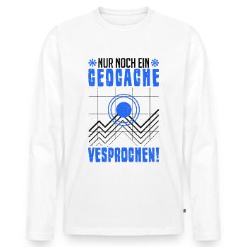 Nur noch ein Geocache versprochen Geocacher - Männer Premium Bio Langarmshirt - Weiß - Vorne - Nico (187cm)