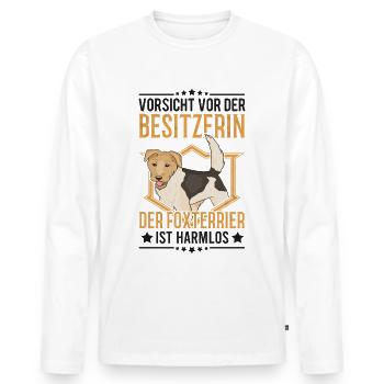 Foxterrier Spruch Drahthaar-Foxterrier Geschenk - Männer Premium Bio Langarmshirt - Weiß - Vorne - Nico (187cm)
