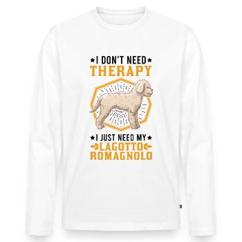 Lagotto Romagnolo Therapy Lagotti Truffle Search - Men's Premium Organic Long Sleeve Shirt - white - Front - Nico (187cm)
