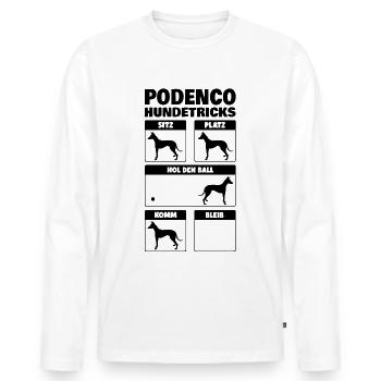 Podenco Hundetricks Windhund Ibizan Hound - Männer Premium Bio Langarmshirt - Weiß - Vorne - Nico (187cm)