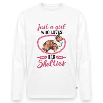 Sheltie Girl Shetland Sheepdog Owner - Men's Premium Organic Long Sleeve Shirt - white - Front - Nico (187cm)