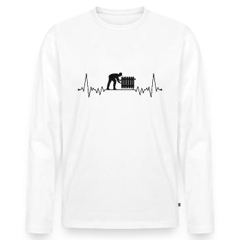 Heating engineer heartbeat heating system mechanic - Men's Premium Organic Long Sleeve Shirt - white - Front - Nico (187cm)
