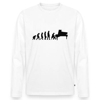 Piano Evolution Klavier Klavierspieler Pianist - Männer Premium Bio Langarmshirt - Weiß - Vorne - Nico (187cm)