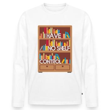 I have no shelf control bookshelf - Men's Premium Organic Long Sleeve Shirt - white - Front - Nico (187cm)