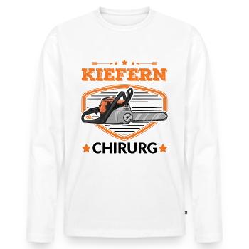 Kiefern Chirurg Baumfäller Förster Forstwirt - Männer Premium Bio Langarmshirt - Weiß - Vorne - Nico (187cm)