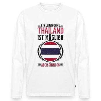 Thailand Urlaub Reise Geschenk - Männer Premium Bio Langarmshirt - Weiß - Vorne - Nico (187cm)