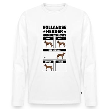 Hollandse Herder Tricks Holländischer Schäferhund - Männer Premium Bio Langarmshirt - Weiß - Vorne - Nico (187cm)